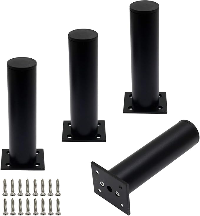 4 Pack Adjustable Furniture Legs Round 1.5" Dia Thickened Aluminum Alloy Sofa by Kyuionty