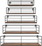 CRUGLA Floating Wall Shelves Set of 5, Wall Mounted Bathroom Shelves, Hanging by CRUGLA
