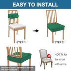Smiry Waterproof Seat Covers for Dining Room Chairs Set of 4, Stretch Jacquard - Image 5