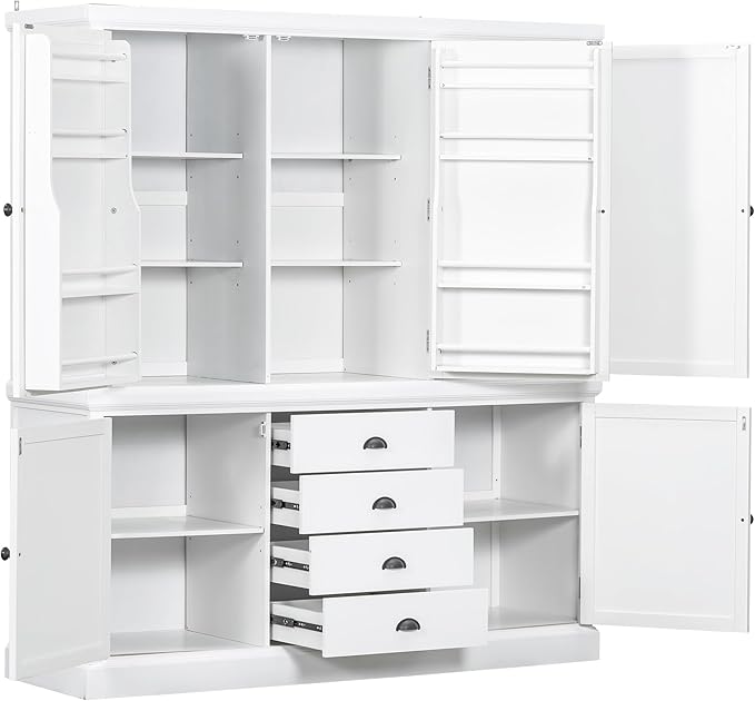 VilroCaz Freestanding Large Kitchen Pantry, Wooden Kitchen Organizers and - Image 6