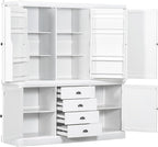 VilroCaz Freestanding Large Kitchen Pantry, Wooden Kitchen Organizers and - Image 6
