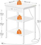 HOOBRO Side Table with Charging Station and USB Port, Small End Table - Image 3