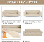 HunnmingRe Sofa Covers for 3 Cushion Couch Stretch Sofa and Loveseat Covers Set - Image 3