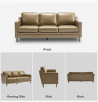 Kingfun 80" Faux Leather Sofa, 3 Seater Couch, Mid Century Modern Couches - Image 9