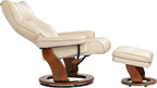Benchmaster Morgan Stucco Swivel Faux Leather Recliner - Image 5