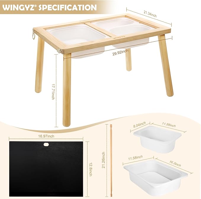 WINGYZ Kids Table for Play Study Dining Toys Storage, Sensory Tables for Toddler - Image 2