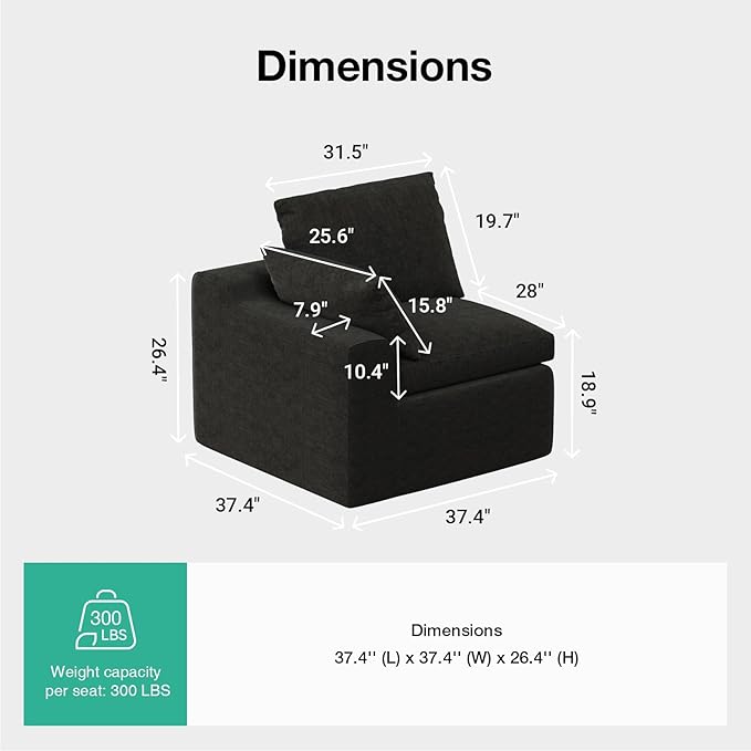 Novilla Modular Cloud Couch, Modern Sectional Sofa - Image 2