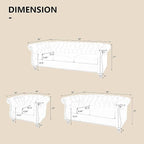 QHITTY 2 Piece Living Room Sofa Set, Sectional Chesterfield Sofa Chair - Image 2