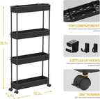 SPACELEAD 2-piece Set Slim Storage Cart 3 Tier, Bathroom Organizer Rolling - Image 2