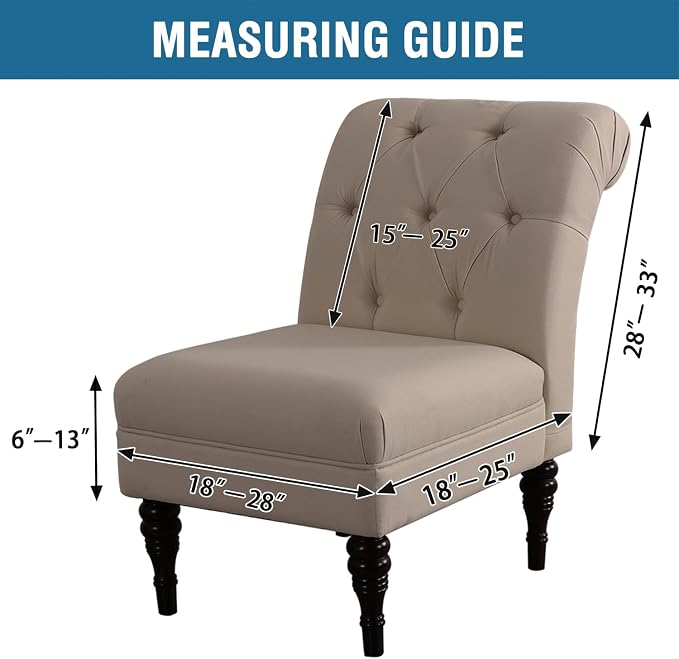 H.VERSAILTEX Armless Accent Chair Covers Thick Velvet Armless Chair Slipcovers - Image 3