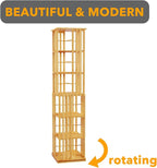 SpaceAid 6 Tier Rotating Bookshelf Tower, Bamboo Spinning Book Shelf, Revolving - Image 7