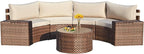 ECOTOUGE 7 Piece Patio Furniture Sets, Half-Moon Circle Conversation Set by ECOTOUGE