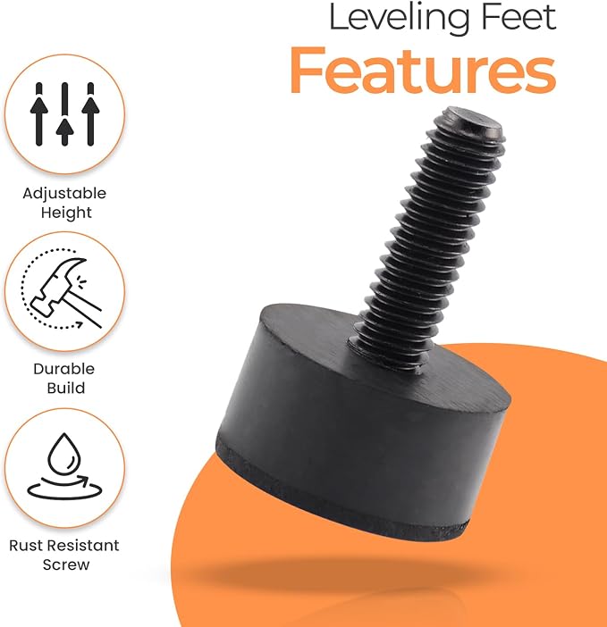 5/16 Rubber Adjustable Furniture Leveler，16 Pack Leveling Feet Screws in - Image 7