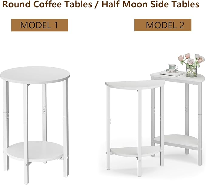 Vagusicc Side Table, Small Round End Table, Circle Table Small Round Coffee - Image 5