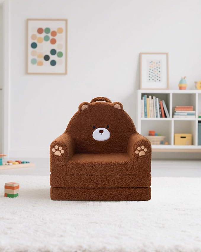 MOONBEEKI 2-in-1 Foldable Toddler Couch, Soft Sherpa Fabric - Image 8