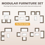 FDW | 4-Piece Patio Furniture Set | Brown & Blue | Outdoor Wicker Furniture - Image 8