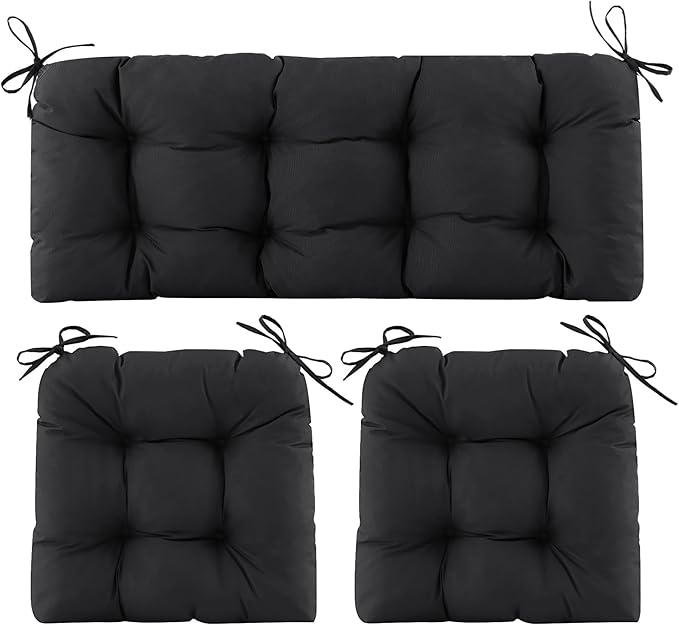 Wicker Chair Cushions of 3 Pieces, Waterproof Cushions by Aegisun