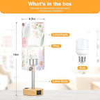 Fenmzee Floral Touch Lamp for Bedroom- 3 Way Dimmable Bedside Lamp USB C A - Image 5