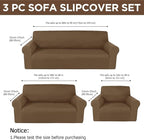 Peryiter 3 Pcs Couch and Loveseat Covers Set Sofa Cover - Image 2