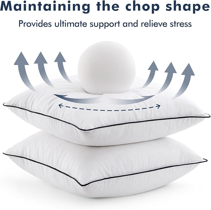 MIULEE Goose Feather Down 28x28 Euro Pillow Insert Set of 2 - Image 6
