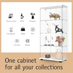 Display Cabinet with Glass Door and Lock, 4-Shelf Fast Installation in 30 Mins - Image 3