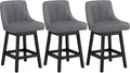 YaFiti Swivel Bar Stools Set of 3, 26 Inch Counter Height Bar Stools by YaFiti