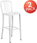 Flash Furniture Gael Commercial Grade 2 Pack 30" High White Metal - Image 4