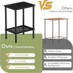 2 Tier Small Side Table, Bedside Table, Narrow Entryway Table, Bamboo End Table - Image 5