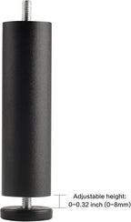 Metal Cylinder Legs for Furniture Set of 4 Pack Black 6 Inch Bed Support Legs - Image 3