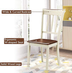 Giantex Wood Dining Chairs Set of 2, Armless Kitchen Chairs w/Solid Rubber Wood - Image 5