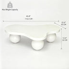 46" Cloud Coffee Table with 3 Ball Legs, Modern Irregular Center Table - Image 2