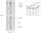 BELLEZE Lighted 3-Side Glass Display Curio Cabinet w/Tempered Glass Doors & - Image 2