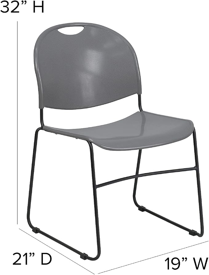 Flash Furniture 5 Pack HERCULES Series 880 lb. Capacity Gray Ultra-Compact - Image 3