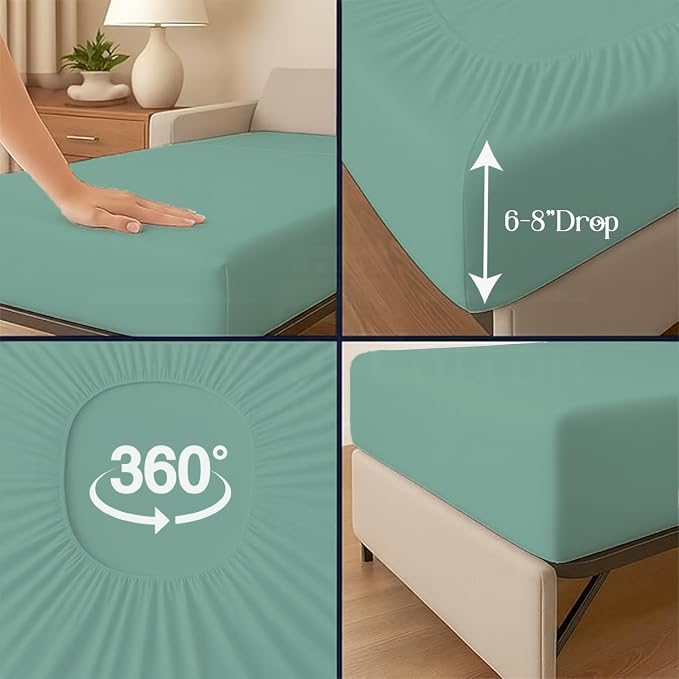 Sleeper Sofa Bed Sheet, 100% Cotton 400 Thread Count, 4 Piece Set, Deep Pocket - Image 9