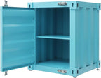 Side Table, Industrial Metal Container Cabinet, Wrought Iron Container Side - Image 6