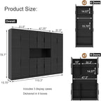 Mekminop Bookcase with Glass Doors and RGB Led Lights, Combination Display - Image 2
