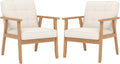 Modern Accent Chairs Set of 2, Upholstered Linen Fabric Leisure Chairs by Unknown