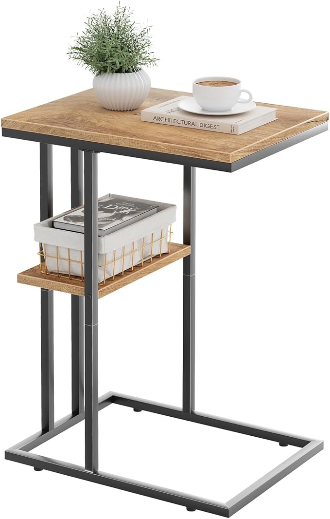C Shaped End Table, Small Side Table by Katrawu