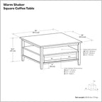 SIMPLIHOME Warm Shaker Solid Wood Transitional-Style 36-inch Wide Coffee Table - Image 12