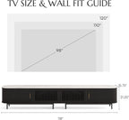 POVISON Fully-Assembled Sliding Tambour Door TV Stand, Mid Century Modern TV - Image 5