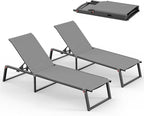 Aluminum Chaise Lounge Chair Outdoor, Foldable& No Assembly Patio Pool Lounge by Oasbira