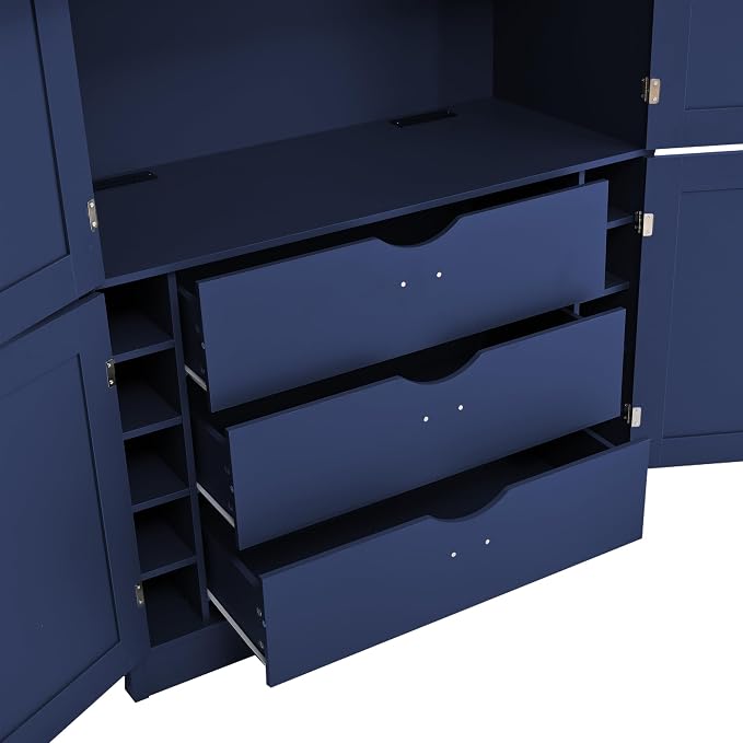 VilroCaz 80.1'' Tall Freestanding Kitchen Pantry Storage Cabinet Cupboard - Image 8