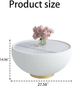 SSLine Bowl-Shape Coffee Table Set of 2 Modern Sintered Stone Top Nesting - Image 2