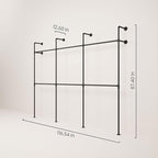pamo Industrial Pipe Clothing Rack – Wall Mounted Black Closet System in - Image 2