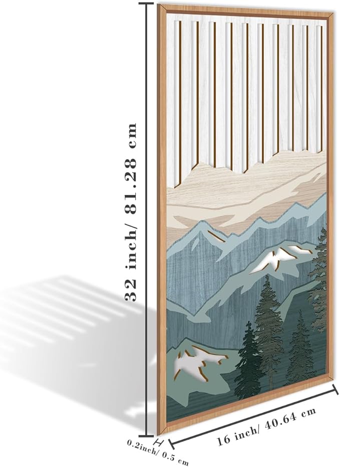IARTTOP Large Mountain Wood Wall Art Framed Decor Set Of 3, Modern Mountain - Image 7