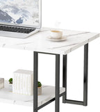 AWQM Marble Coffee Table, Faux Marble Top Rectangular Coffee Table - Image 6