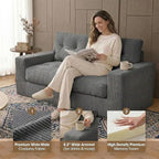69" Corduroy Loveseat Sofa in a Box, High-Density Foam Couch, No Assembly - Image 5