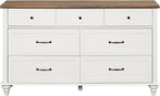 WAMPAT 7 Drawer Dresser for Bedroom, Wide Wooden Chest of Drawers Distressed - Image 9