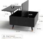 JOINICE Black Lift Top Coffee Table - Image 2