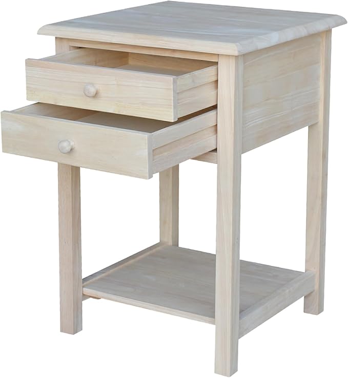 International Concepts, 25.6"H Rectangular Lamp/ End/ Side Table, 2 Drawers by InternationalConcepts